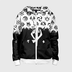 Детская толстовка на молнии Doom черно белые аниме