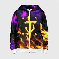 Детская толстовка на молнии Doom огненный стиль