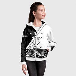 Толстовка на молнии детская Doom стильная геометрия, цвет: 3D-белый — фото 2