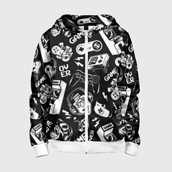 Детская толстовка на молнии Retro gamer pattern