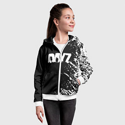 Толстовка на молнии детская Dayz брызги красок, цвет: 3D-белый — фото 2