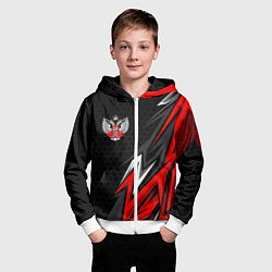 Толстовка на молнии детская Федерация бокса - Россия, цвет: 3D-белый — фото 2