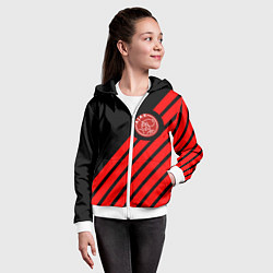 Толстовка на молнии детская Ajax геометрия, цвет: 3D-белый — фото 2