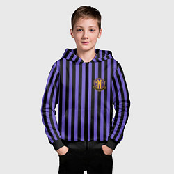 Толстовка на молнии детская Академия Невермор - сериал Уэнсдэй, цвет: 3D-черный — фото 2