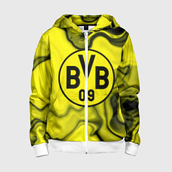 Толстовка на молнии детская Фк Боруссия Дортмунд, цвет: 3D-белый