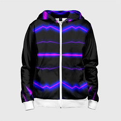 Толстовка на молнии детская Color multicoloured neon stripes, цвет: 3D-белый