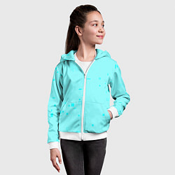 Толстовка на молнии детская Color light blue shapes, цвет: 3D-белый — фото 2