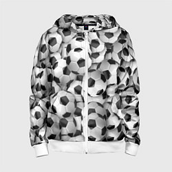 Толстовка на молнии детская Игра в мяч, цвет: 3D-белый