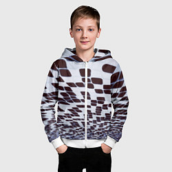 Толстовка на молнии детская Оптическая абстракция, цвет: 3D-белый — фото 2