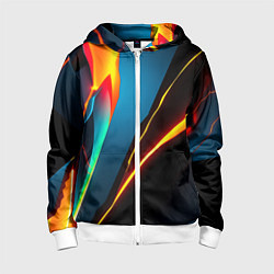 Толстовка на молнии детская Multicoloured neon, цвет: 3D-белый