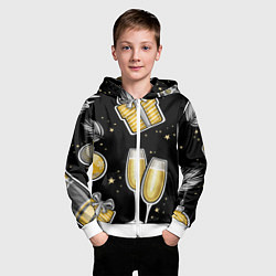 Толстовка на молнии детская Новогодний вайб, цвет: 3D-белый — фото 2