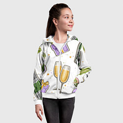 Толстовка на молнии детская Новогодний вайб, цвет: 3D-белый — фото 2