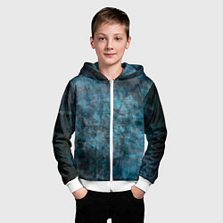 Толстовка на молнии детская Абстракция - dark blue, цвет: 3D-белый — фото 2
