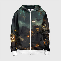Детская толстовка на молнии Ночь тыкв и теней