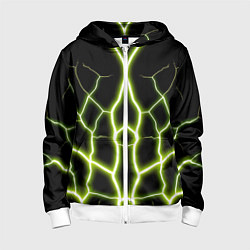 Детская толстовка на молнии Color green black