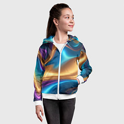 Толстовка на молнии детская Сплавы разноцветные, цвет: 3D-белый — фото 2