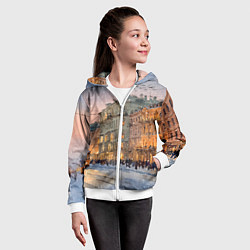 Толстовка на молнии детская Зимний Санкт-Петербург, цвет: 3D-белый — фото 2