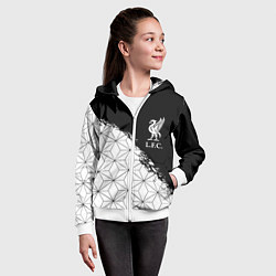 Толстовка на молнии детская Liverpool краски текстура геометрия, цвет: 3D-белый — фото 2