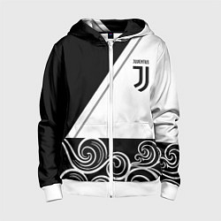 Детская толстовка на молнии Ювентус геометрия полосы текстура