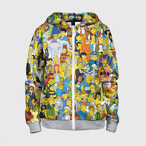 Детская толстовка на молнии Simpsons Stories / 3D-Меланж – фото 1