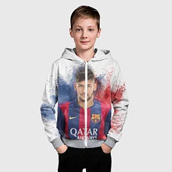 Толстовка на молнии детская Neymar FCB, цвет: 3D-меланж — фото 2