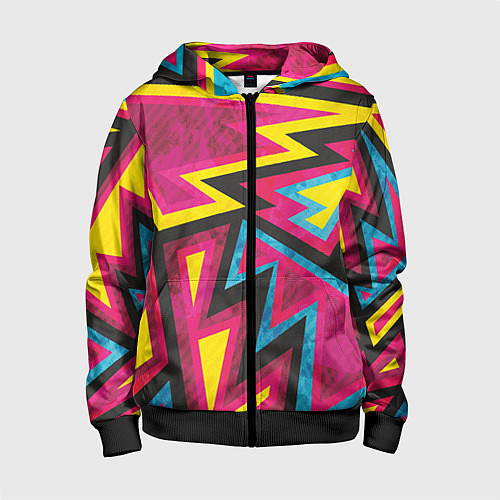 Детская толстовка на молнии Геометрия / 3D-Черный – фото 1