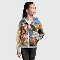Толстовка на молнии детская One Piece, цвет: 3D-меланж — фото 2
