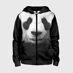 Толстовка на молнии детская Взгляд панды, цвет: 3D-черный