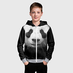 Толстовка на молнии детская Взгляд панды, цвет: 3D-меланж — фото 2