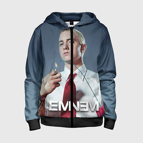 Детская толстовка на молнии Eminem Fire / 3D-Черный – фото 1