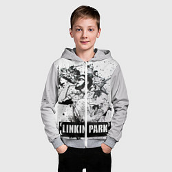 Толстовка на молнии детская Linkin Park, цвет: 3D-меланж — фото 2