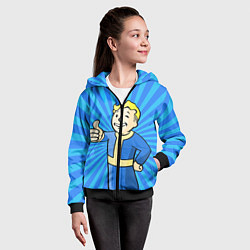 Толстовка на молнии детская Fallout Blue, цвет: 3D-черный — фото 2