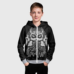 Толстовка на молнии детская BMTH Owl, цвет: 3D-меланж — фото 2