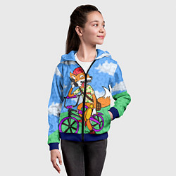 Толстовка на молнии детская Drop Dead: Wild Fox, цвет: 3D-синий — фото 2
