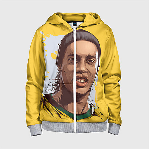 Детская толстовка на молнии Ronaldinho Art / 3D-Меланж – фото 1