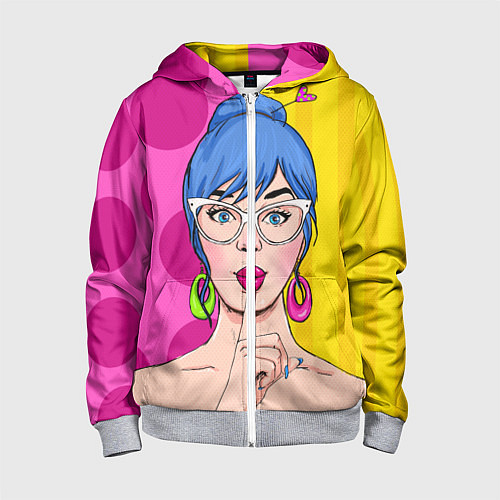 Детская толстовка на молнии POP ART / 3D-Меланж – фото 1