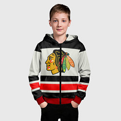 Толстовка на молнии детская Chicago Blackhawks, цвет: 3D-красный — фото 2