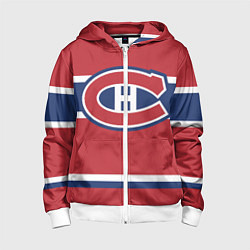 Толстовка на молнии детская Montreal Canadiens, цвет: 3D-белый