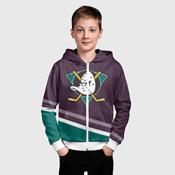 Толстовка на молнии детская Anaheim Ducks Selanne, цвет: 3D-белый — фото 2