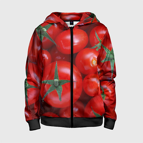 Детская толстовка на молнии Томатная / 3D-Черный – фото 1