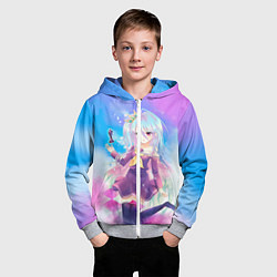 Толстовка на молнии детская No Game No Life, цвет: 3D-меланж — фото 2