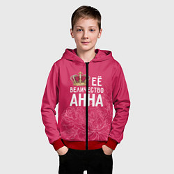 Толстовка на молнии детская Её величество Анна, цвет: 3D-красный — фото 2