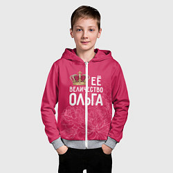 Толстовка на молнии детская Её величество Ольга, цвет: 3D-меланж — фото 2