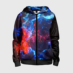 Толстовка на молнии детская Космос, цвет: 3D-черный