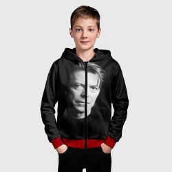 Толстовка на молнии детская David Bowie: Black Face, цвет: 3D-красный — фото 2