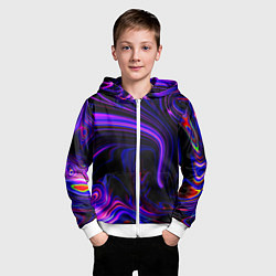 Толстовка на молнии детская Цветные разводы, цвет: 3D-белый — фото 2