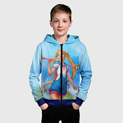 Толстовка на молнии детская Сейлор Мун, цвет: 3D-синий — фото 2