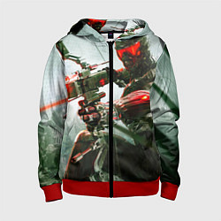 Толстовка на молнии детская Сrysis, цвет: 3D-красный