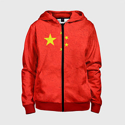 Толстовка на молнии детская Китай, цвет: 3D-красный