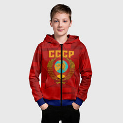 Толстовка на молнии детская СССР, цвет: 3D-синий — фото 2